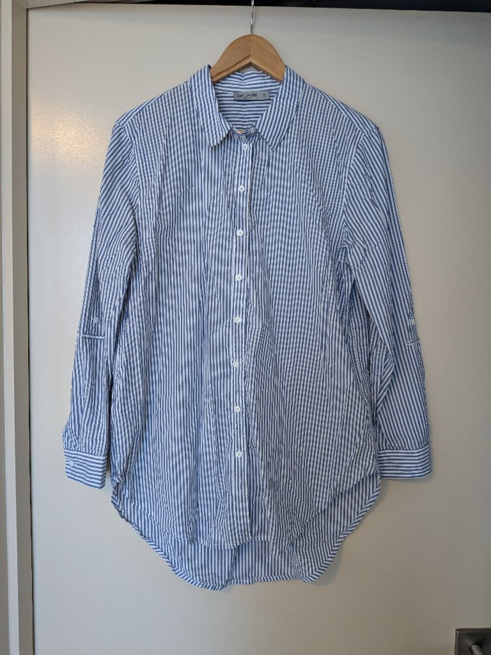Just Jeans Blue and White Stripe Shirt US 6 (AU 10 Label) Like New